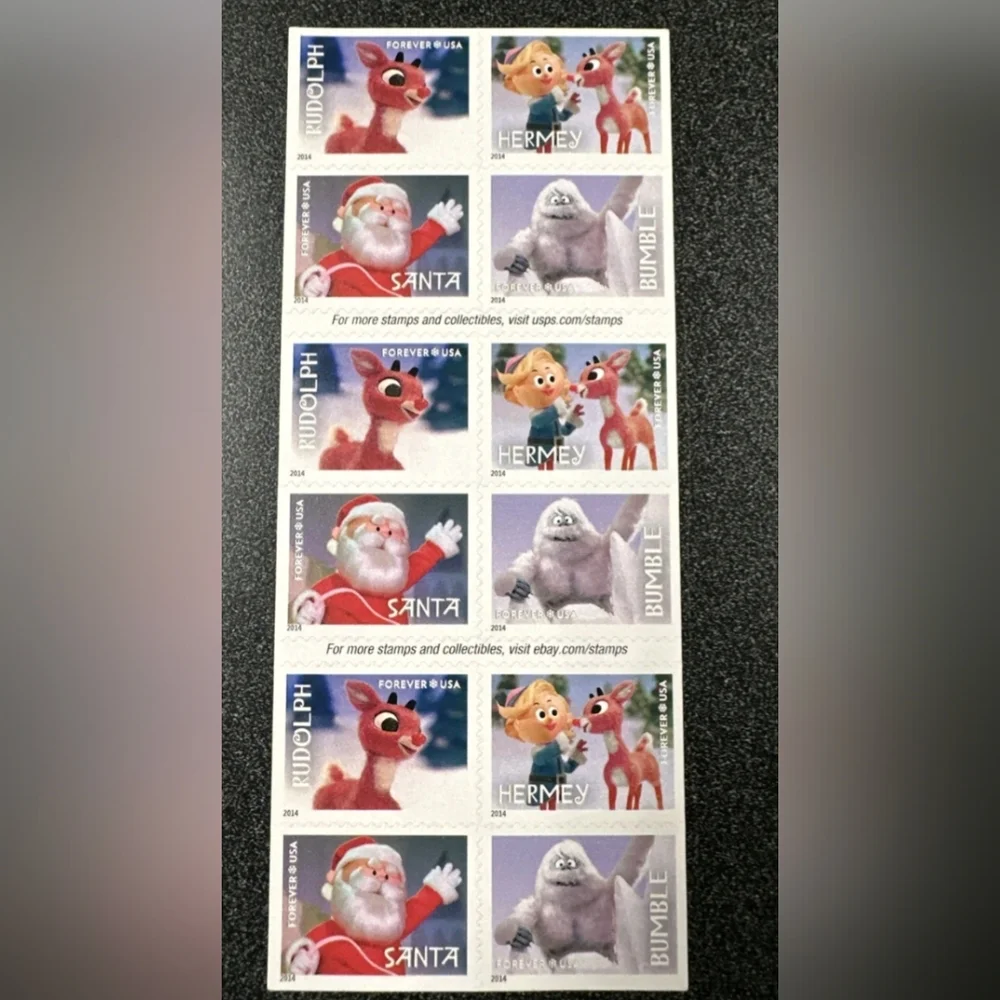 Rudolph The Red Nosed Reindeer Christmas Forever Stamps Booklet Peel N Stick